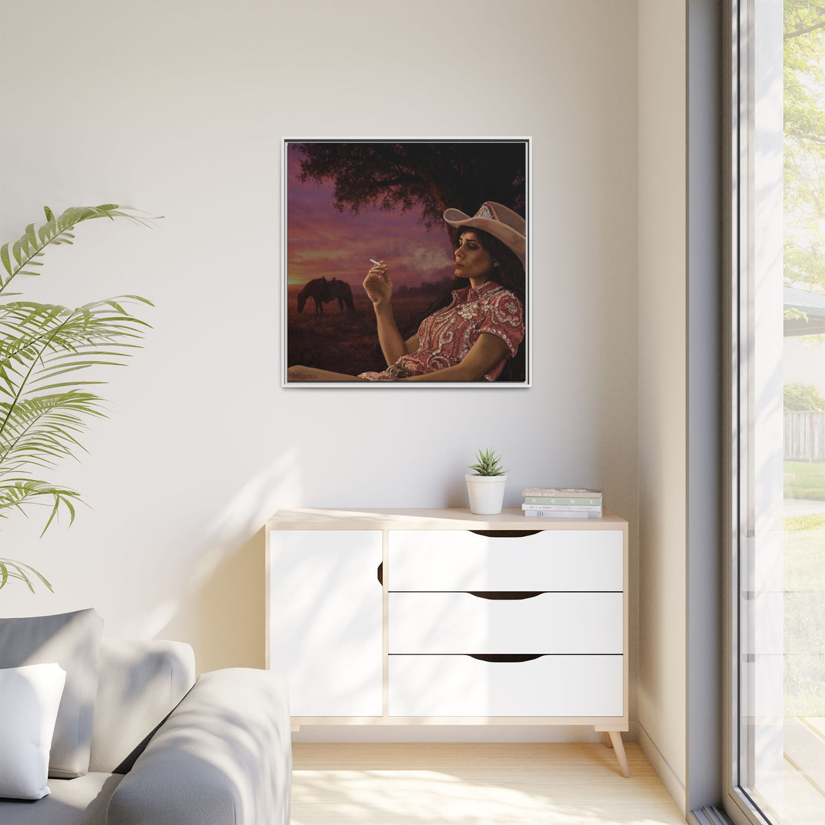 RHINESTONE COWGIRL: Framed Matte Canvas Print