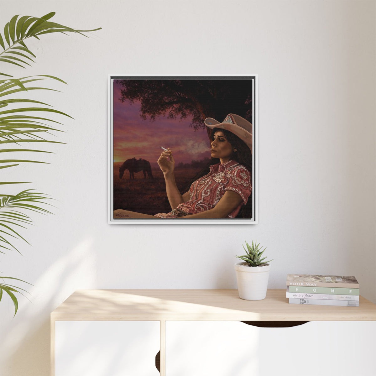 RHINESTONE COWGIRL: Framed Matte Canvas Print
