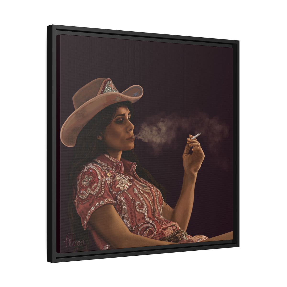 RHINESTONE COWGIRL: Framed Matte Canvas