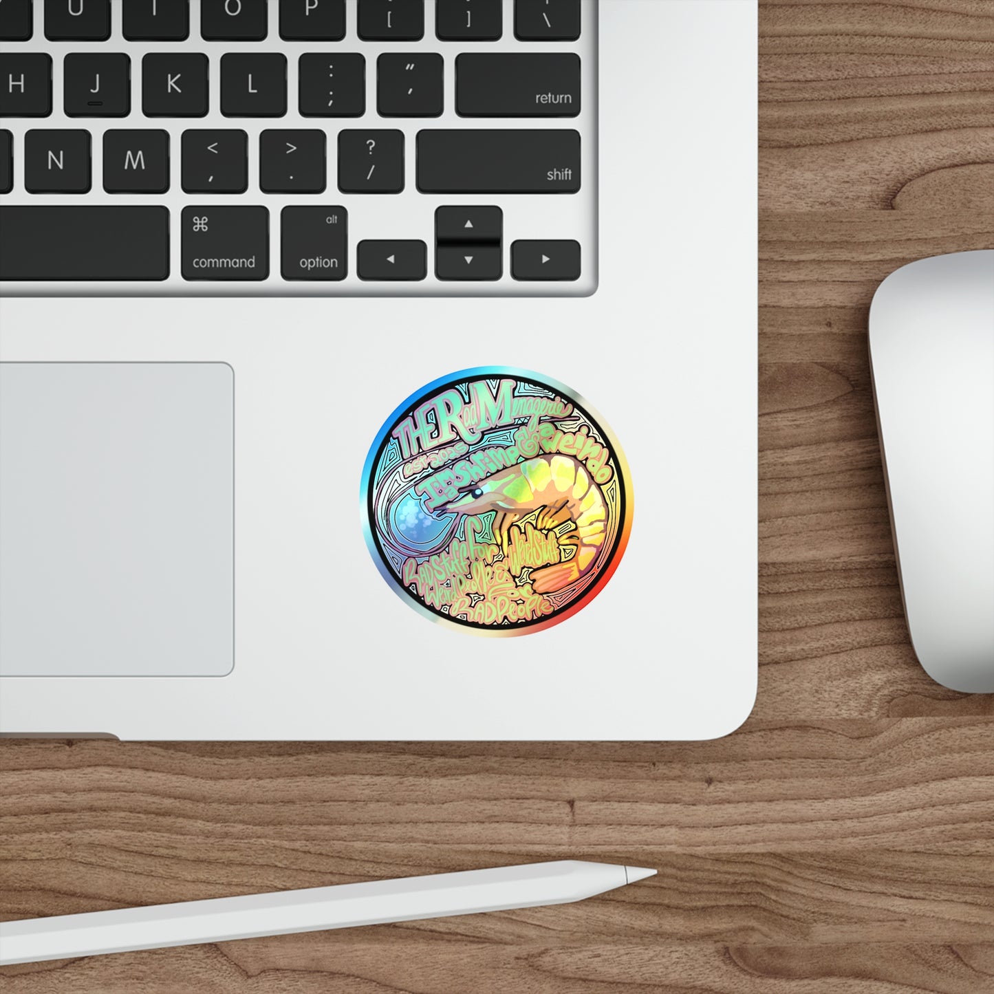 SHRIMP & WEIRDO: Holographic Die-Cut Sticker