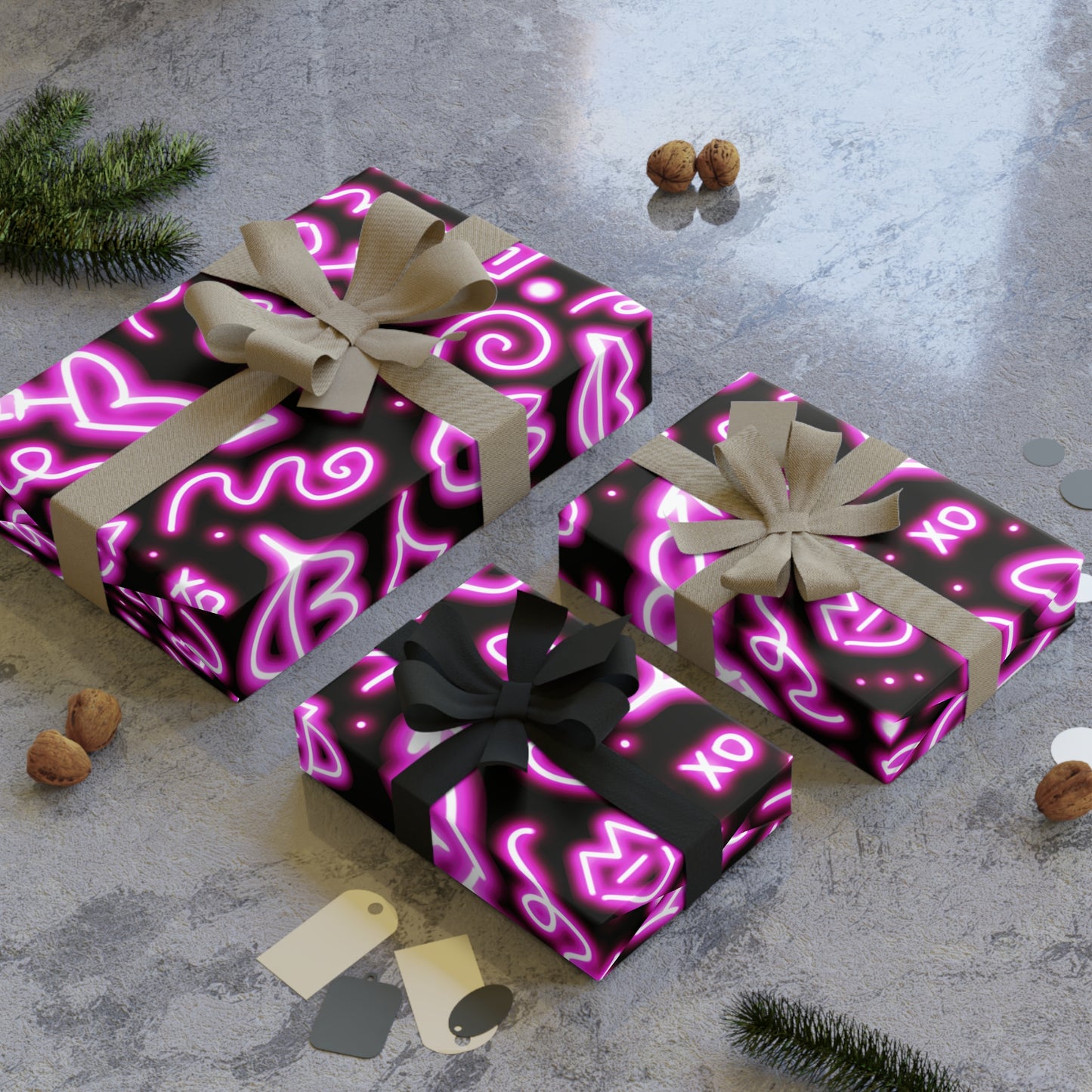 NEON LOVE PRINT: Wrapping Paper
