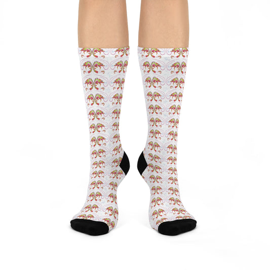 SHRIMP PRINT: Cushioned Crew Socks