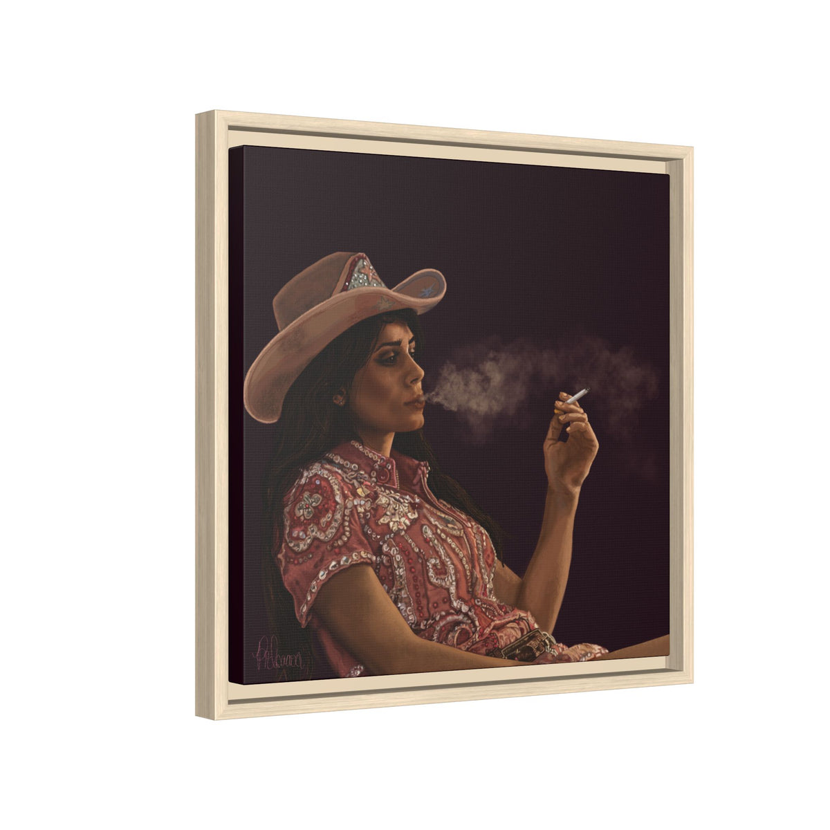 RHINESTONE COWGIRL: Framed Matte Canvas