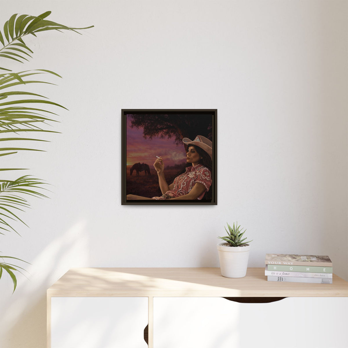 RHINESTONE COWGIRL: Framed Matte Canvas Print