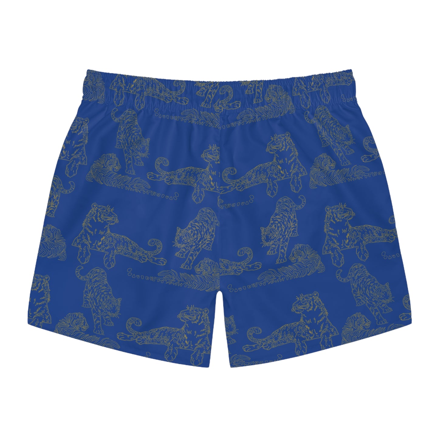 BLUE TIGER PRINT: Swim Trunks
