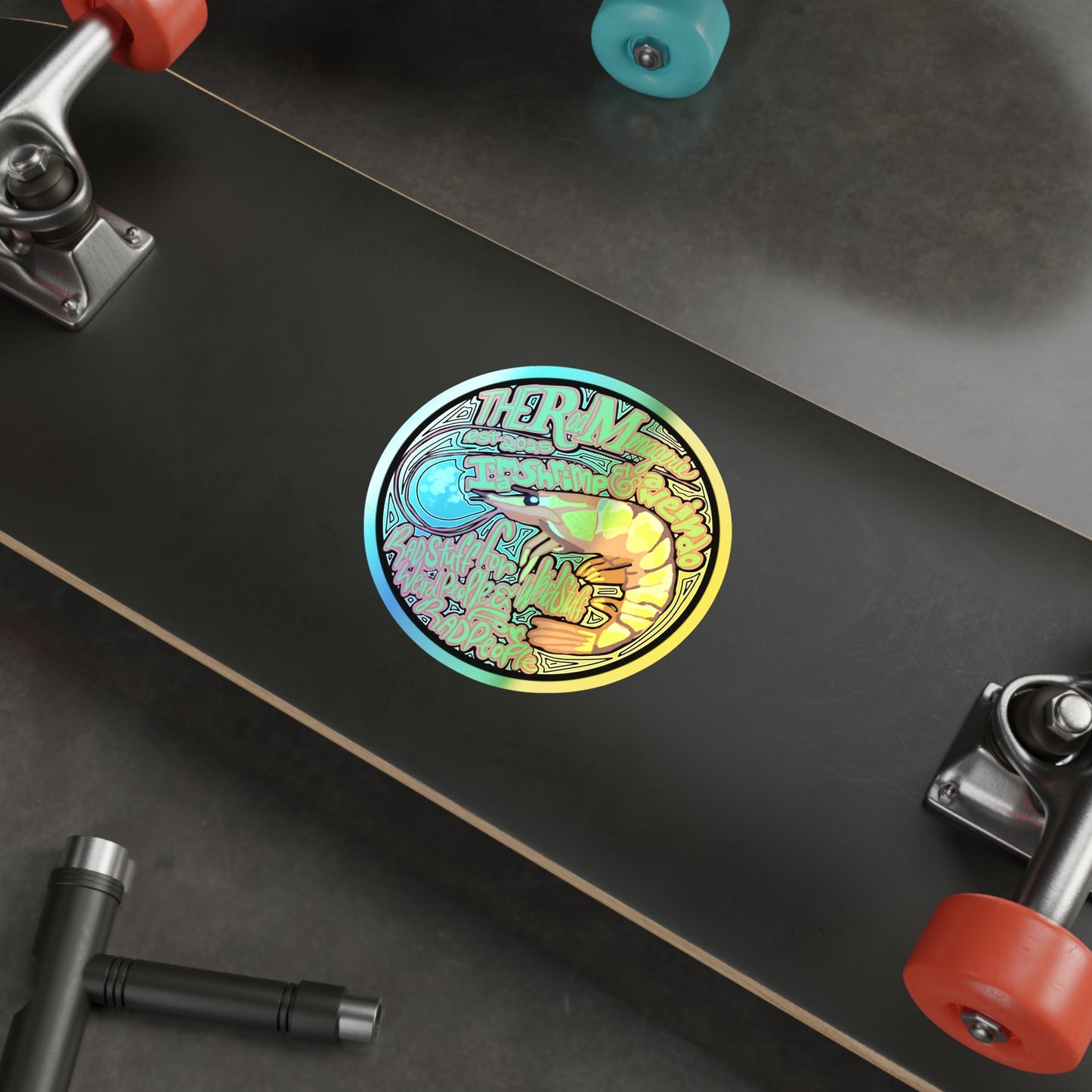 SHRIMP & WEIRDO: Holographic Die-Cut Sticker