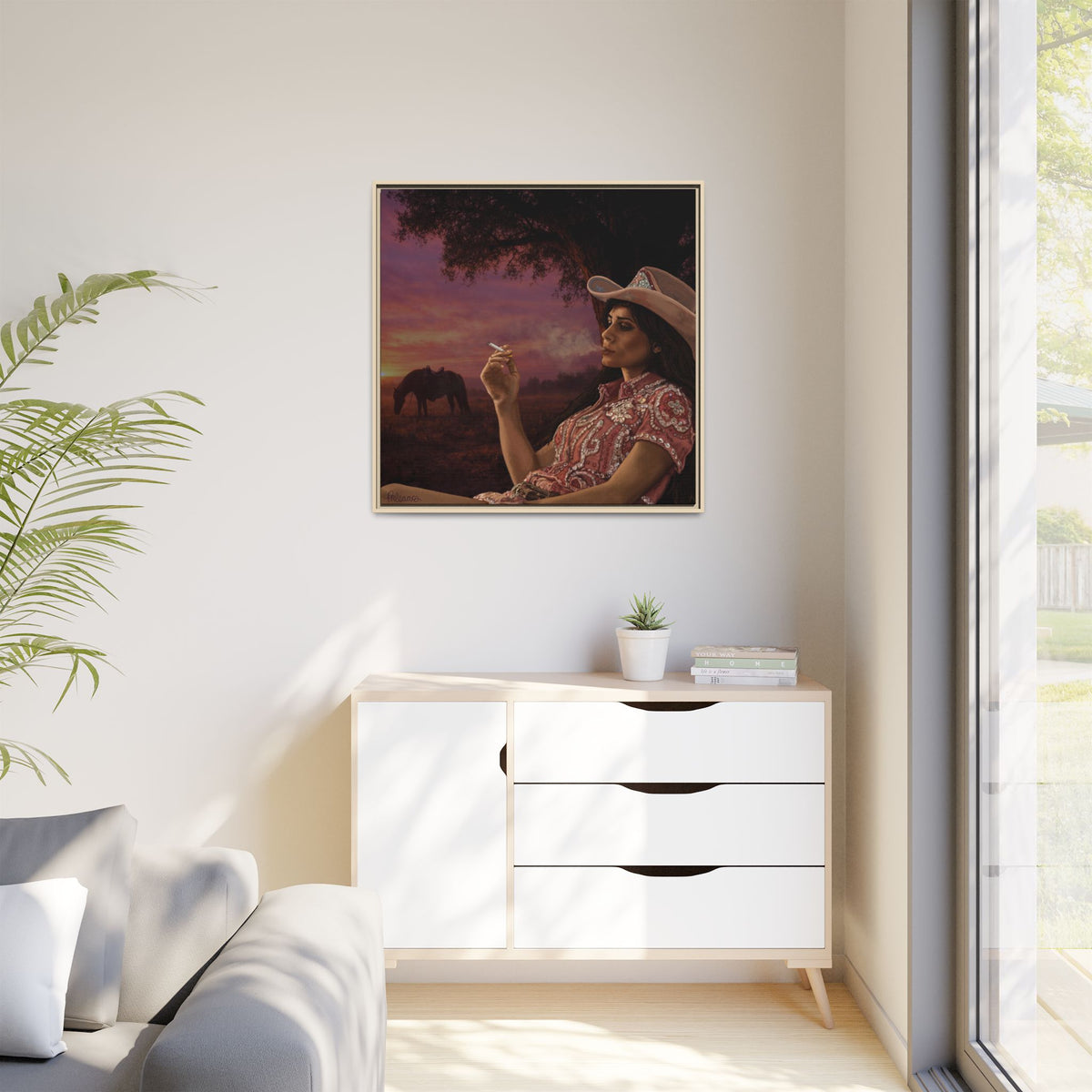 RHINESTONE COWGIRL: Framed Matte Canvas Print