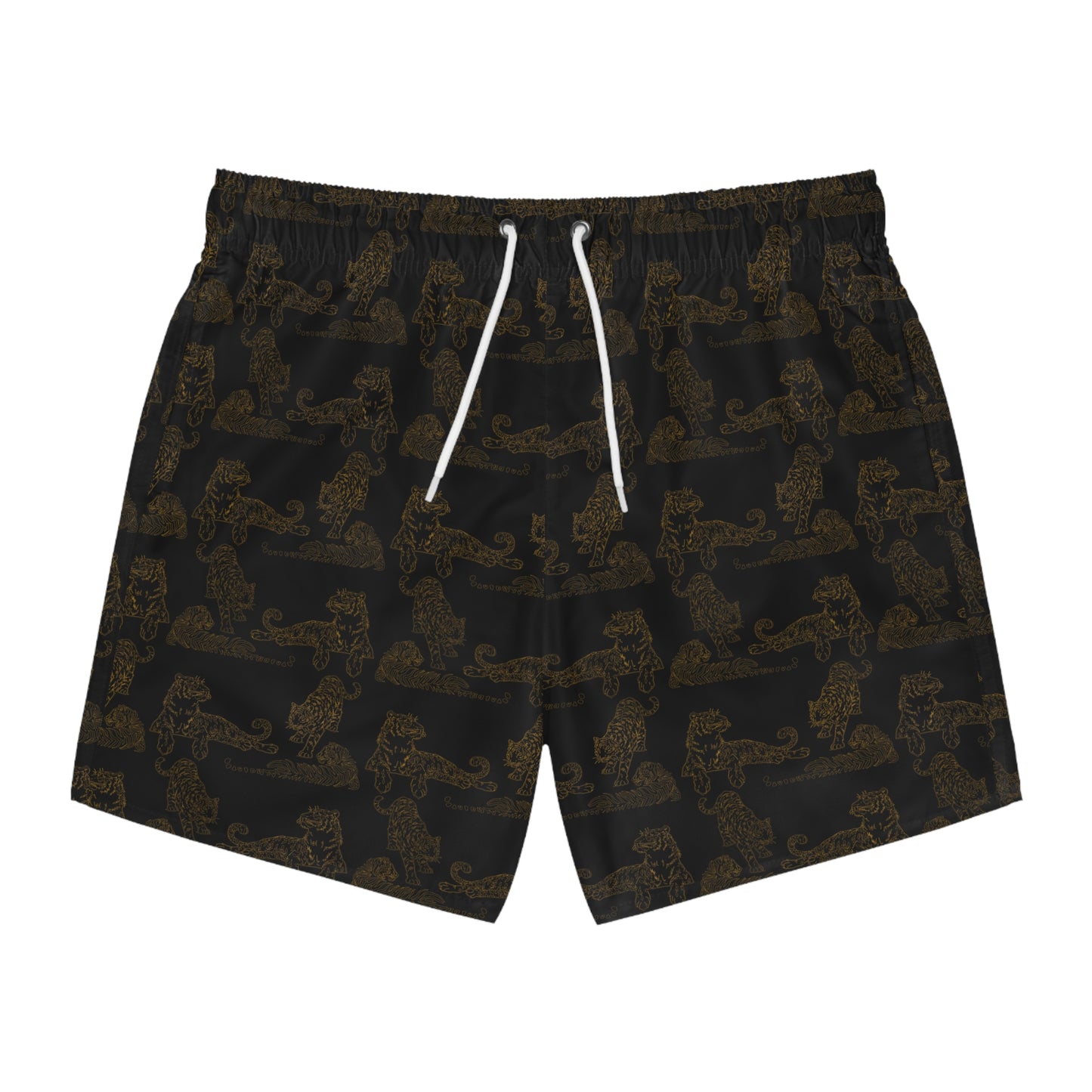 DARK TIGER PRINT: Swim Trunks