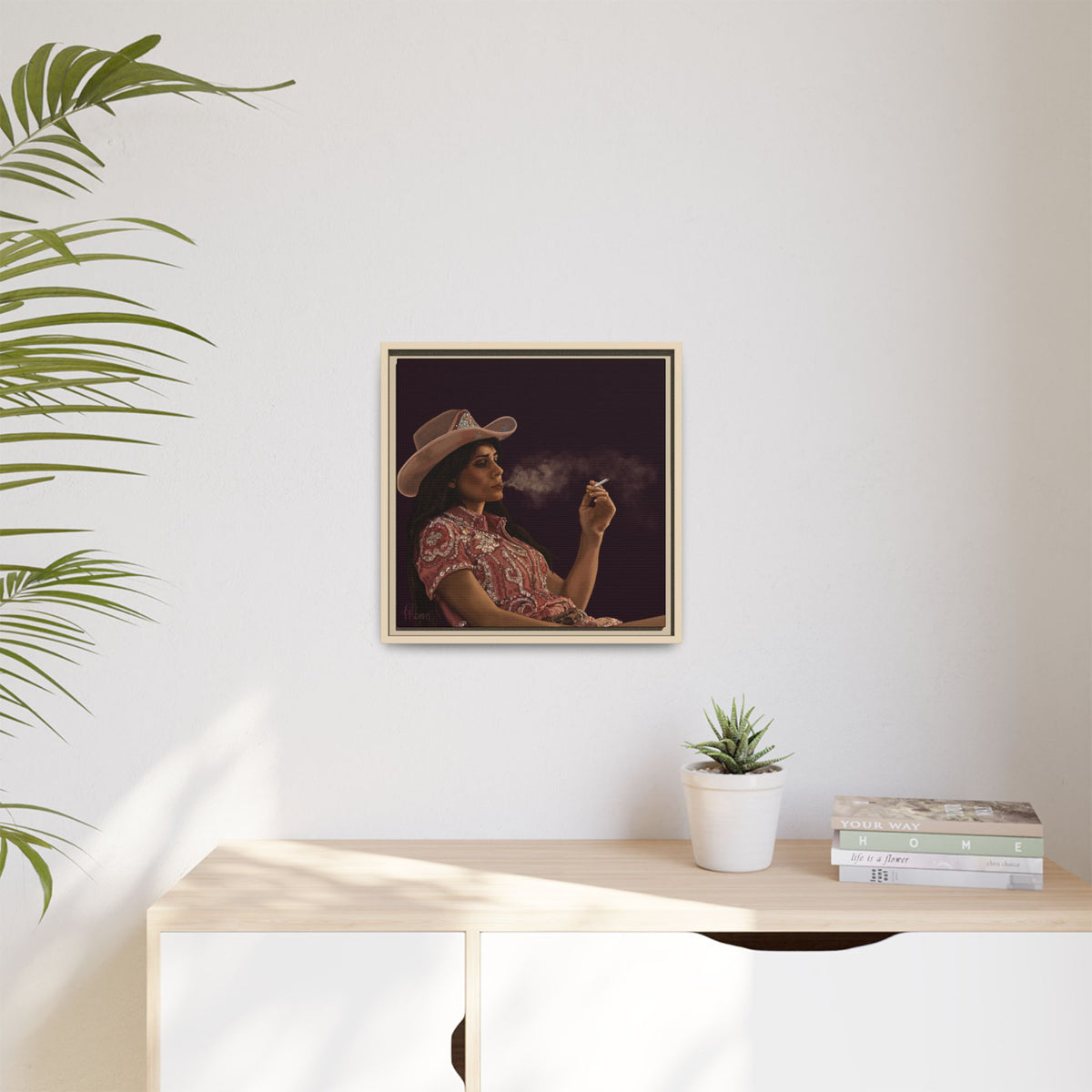 RHINESTONE COWGIRL: Framed Matte Canvas