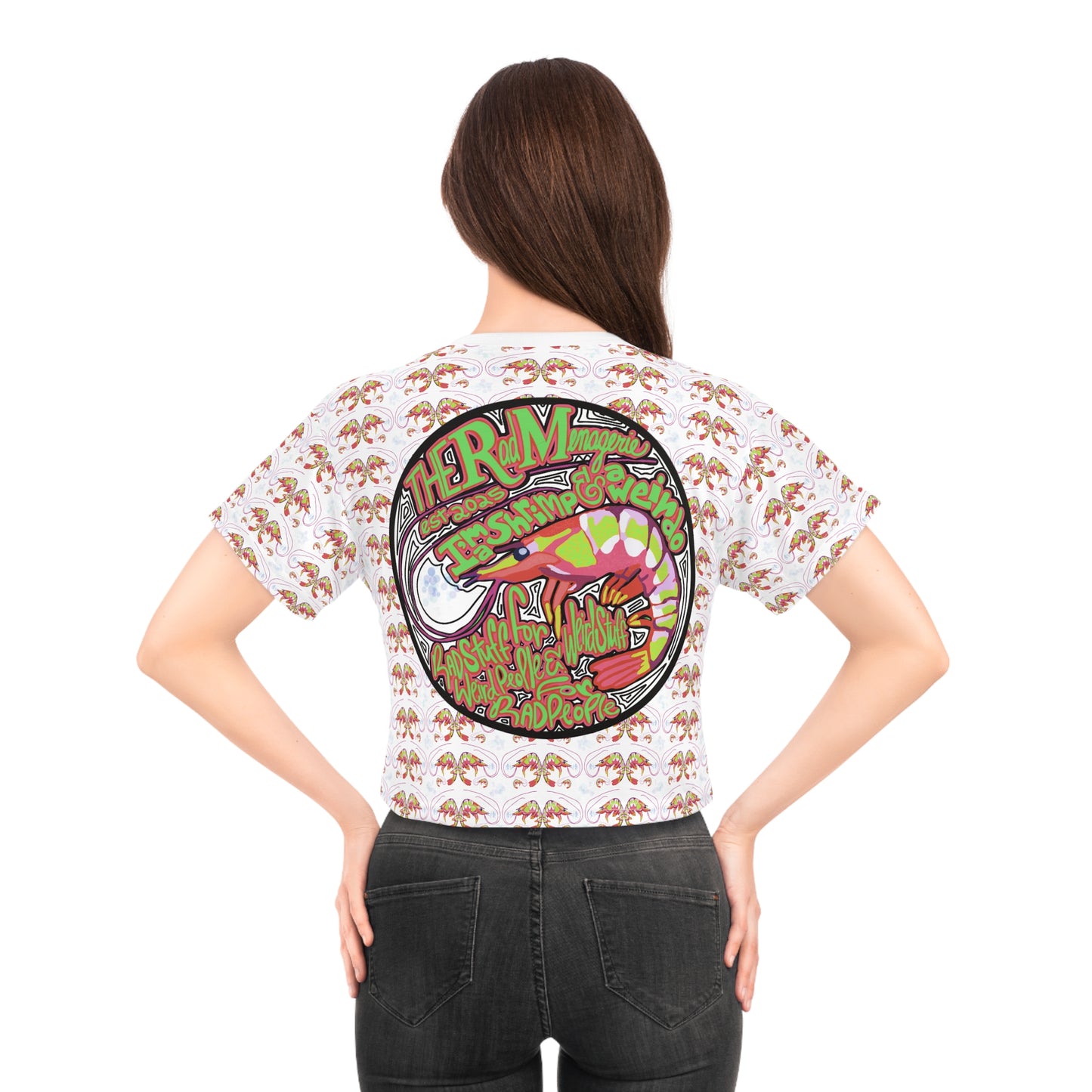SHRIMP PRINT: Crop Tee