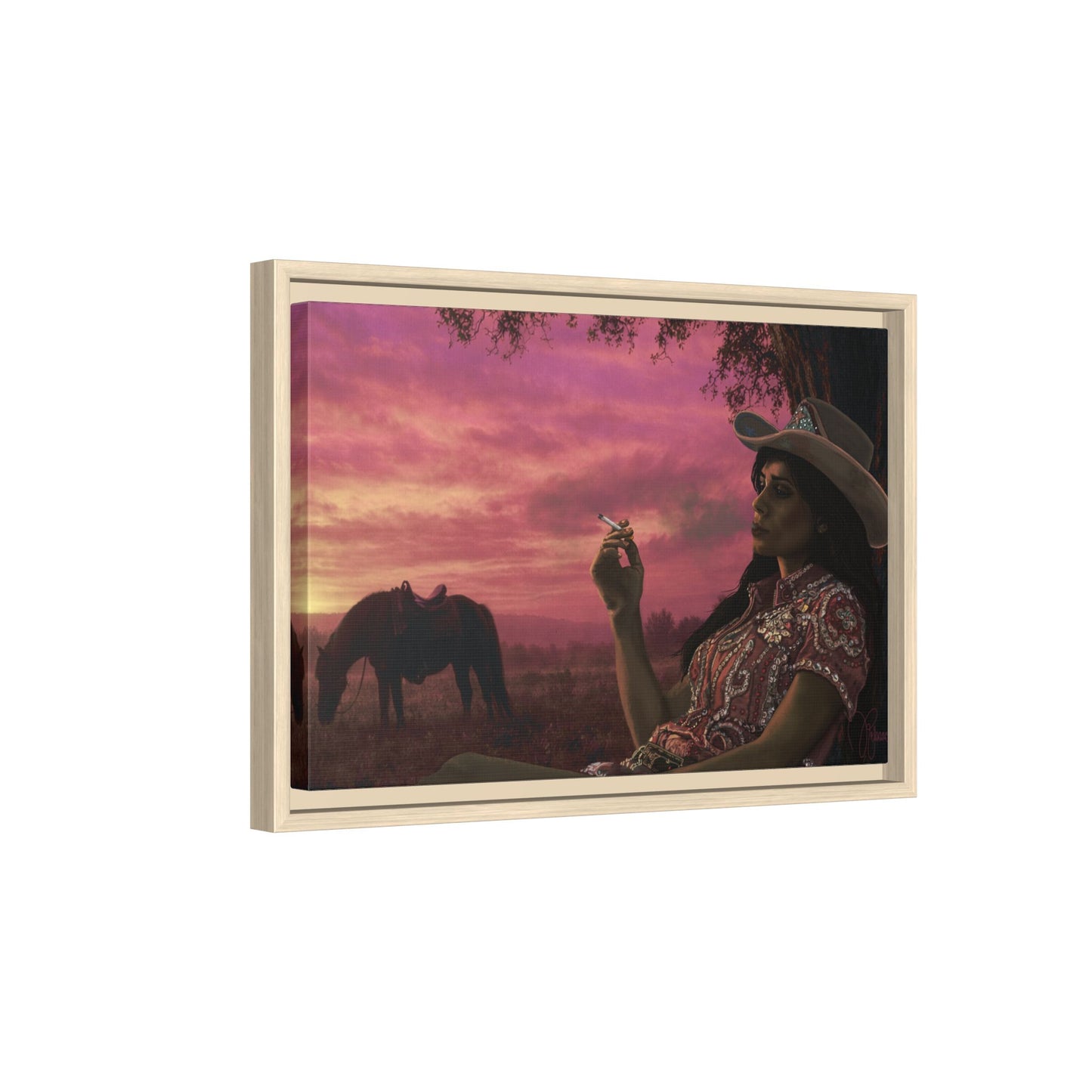 RHINESTONE COWGIRL:  Framed Matte Canvas Print