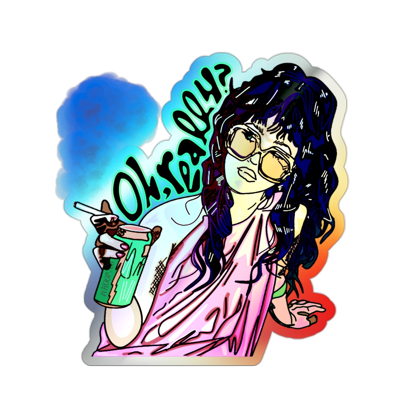 OH YEAH: Holographic Die-cut Sticker