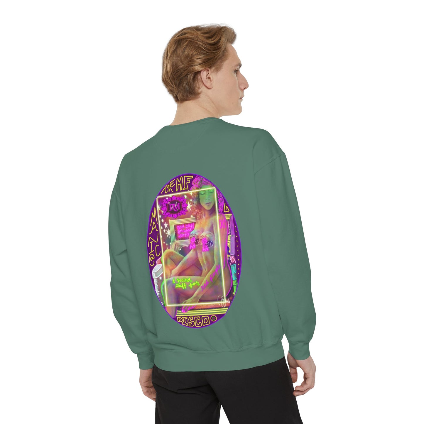 MANIC & DISCO LOGO: Unisex Garment-Dyed Sweatshirt