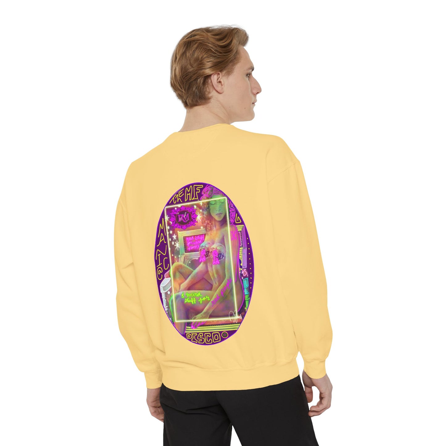 MANIC & DISCO LOGO: Unisex Garment-Dyed Sweatshirt