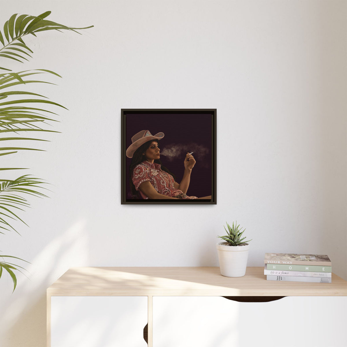 RHINESTONE COWGIRL: Framed Matte Canvas