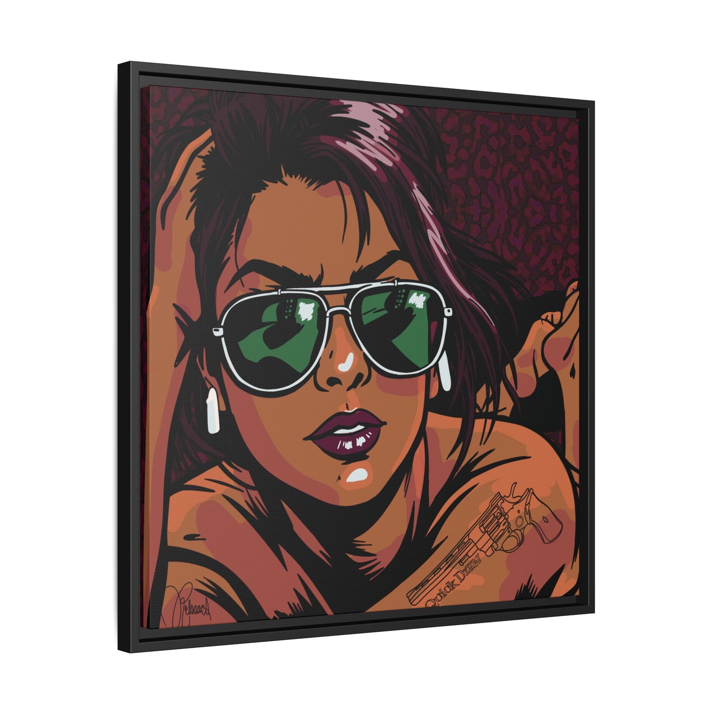 SUNNIES SELFIE: Framed Matte Canvas