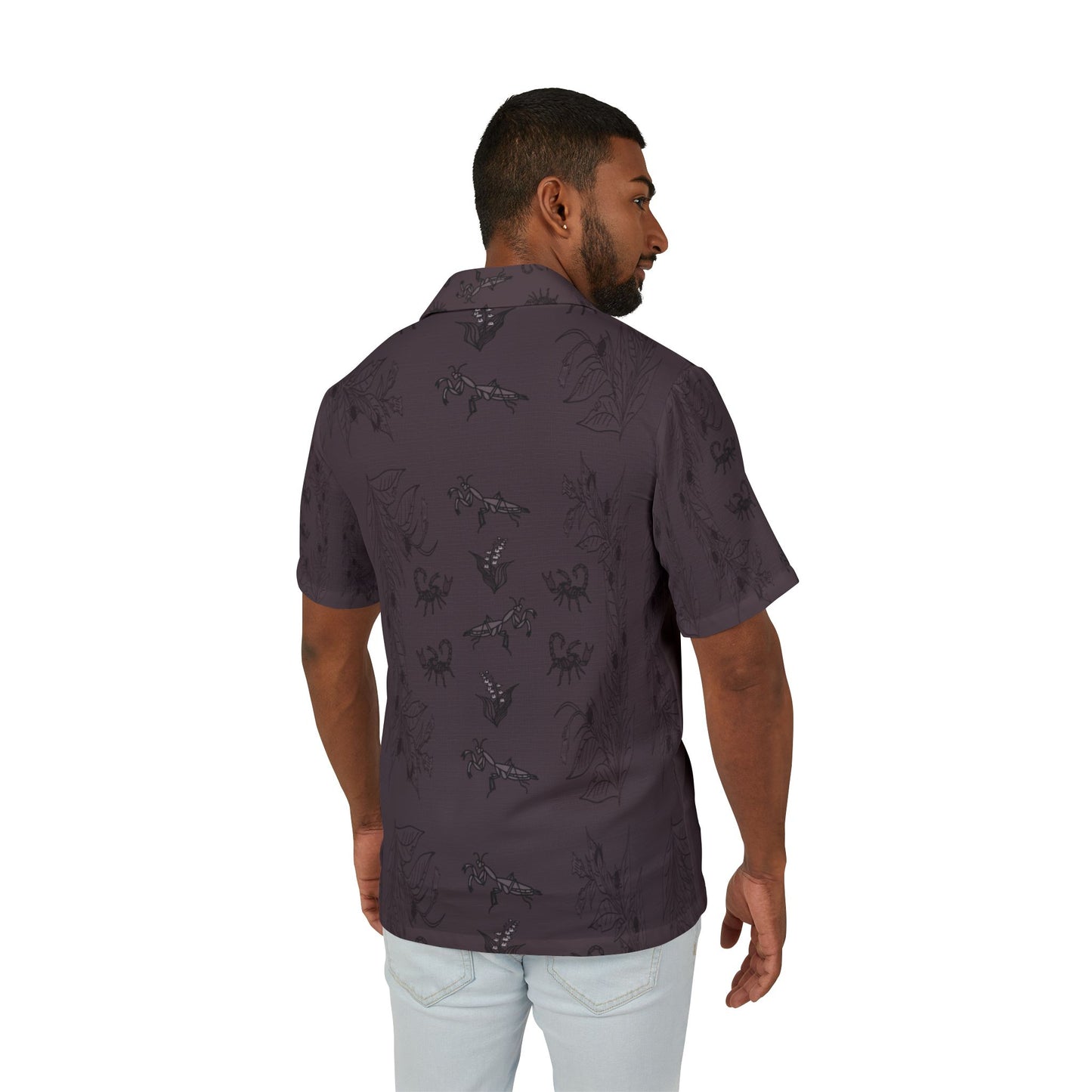 SCORPION & MANTIS PRINT: Men's Tropical Hawaiian Shirt