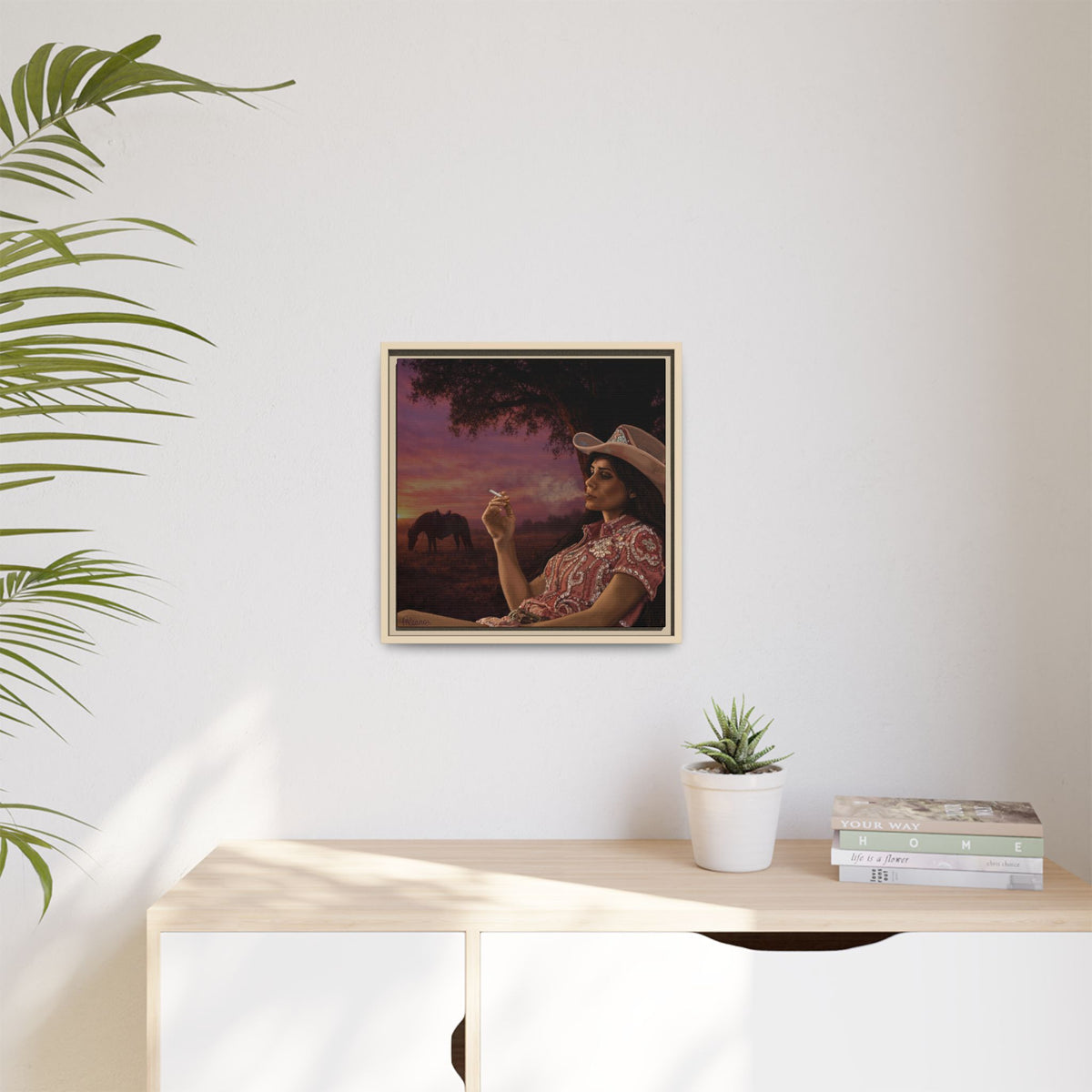 RHINESTONE COWGIRL: Framed Matte Canvas Print