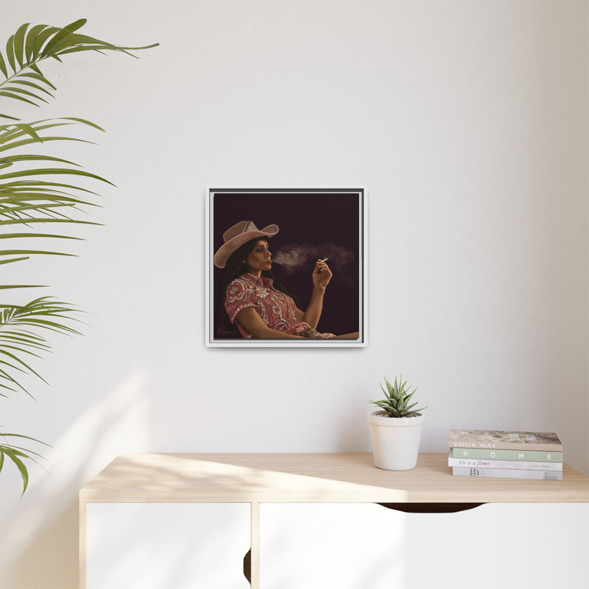RHINESTONE COWGIRL: Framed Matte Canvas