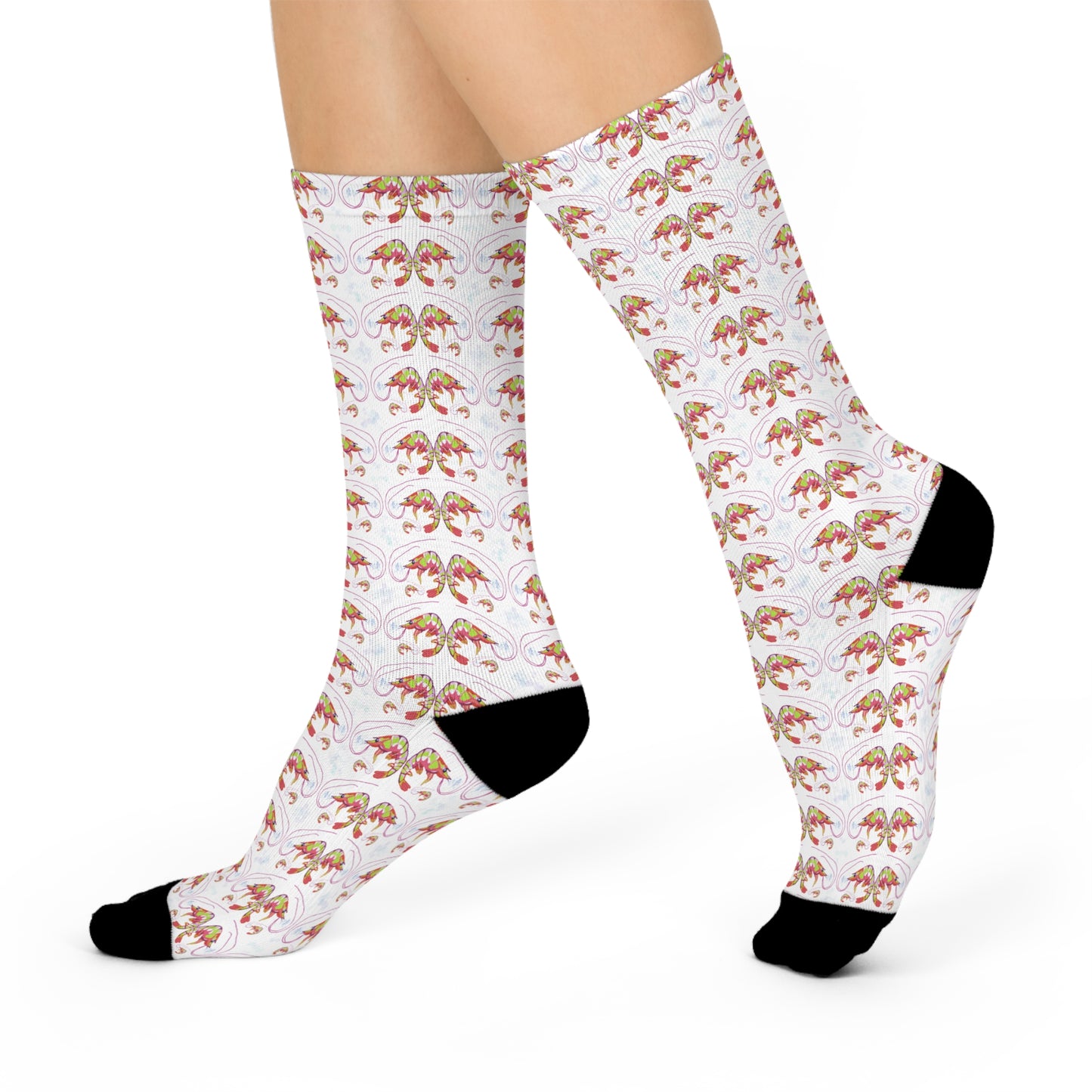 SHRIMP PRINT: Cushioned Crew Socks