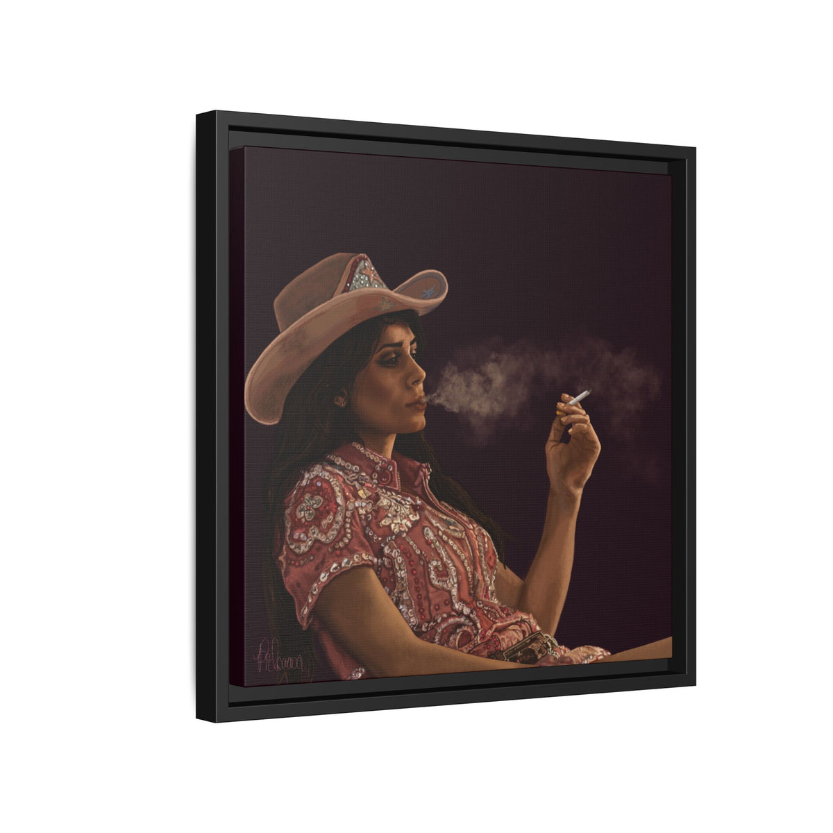 RHINESTONE COWGIRL: Framed Matte Canvas