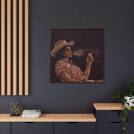 RHINESTONE COWGIRL: Framed Matte Canvas