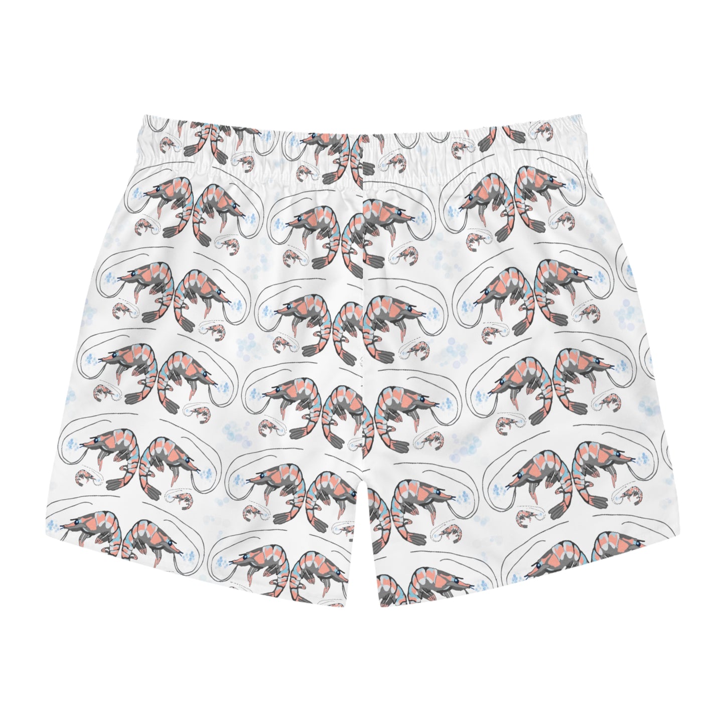 SHRIMP PRINT: White Swim Trunks