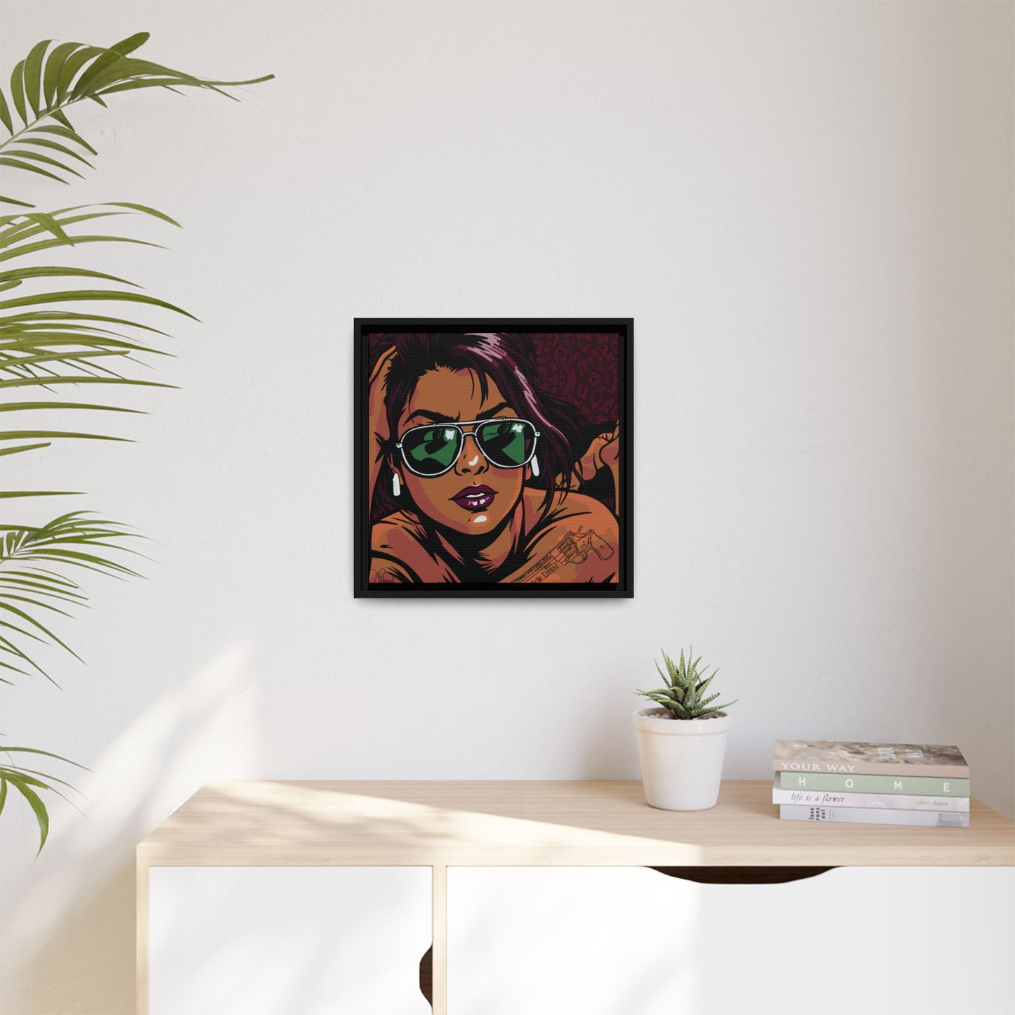 SUNNIES SELFIE: Framed Matte Canvas